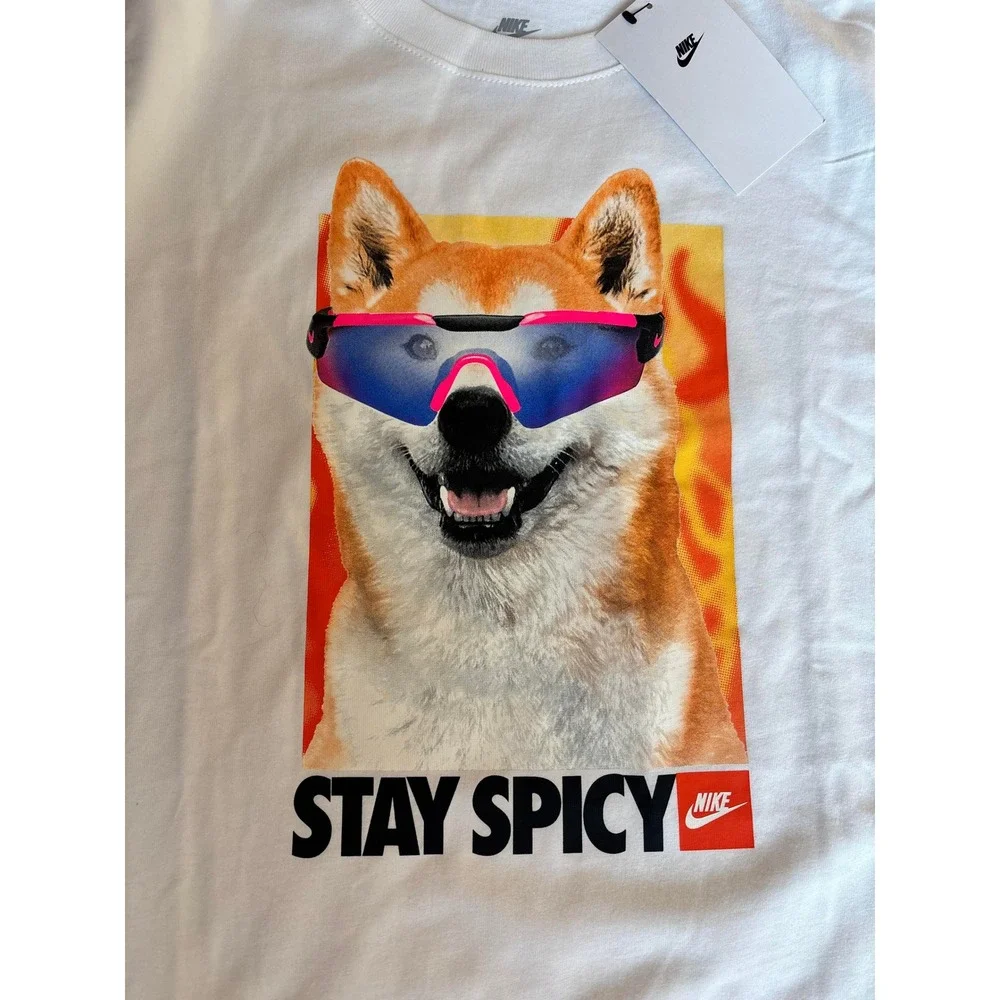 Nike Kids Stay Spicy Shiba Inu Graphic T-Shirt White Size XL
